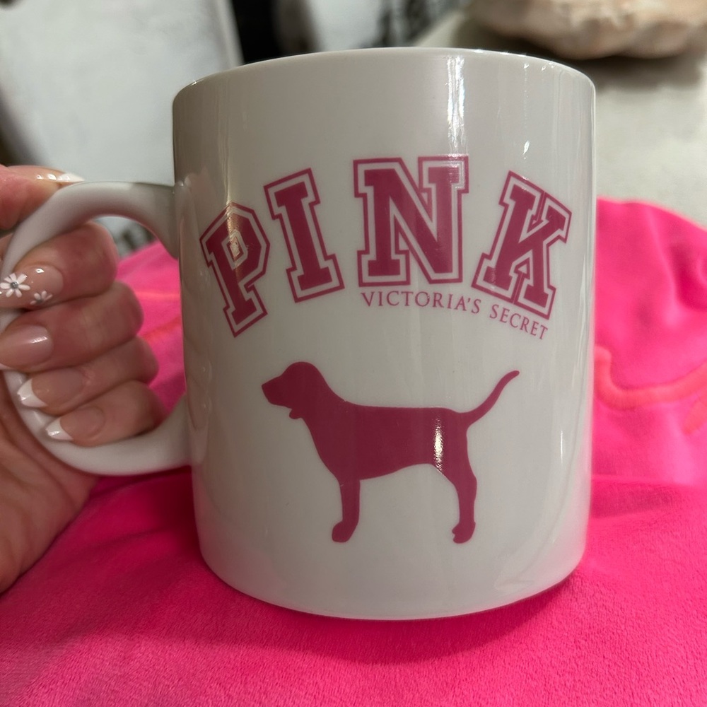 Victoria's Secret PINK Dog Mug - White and Pink